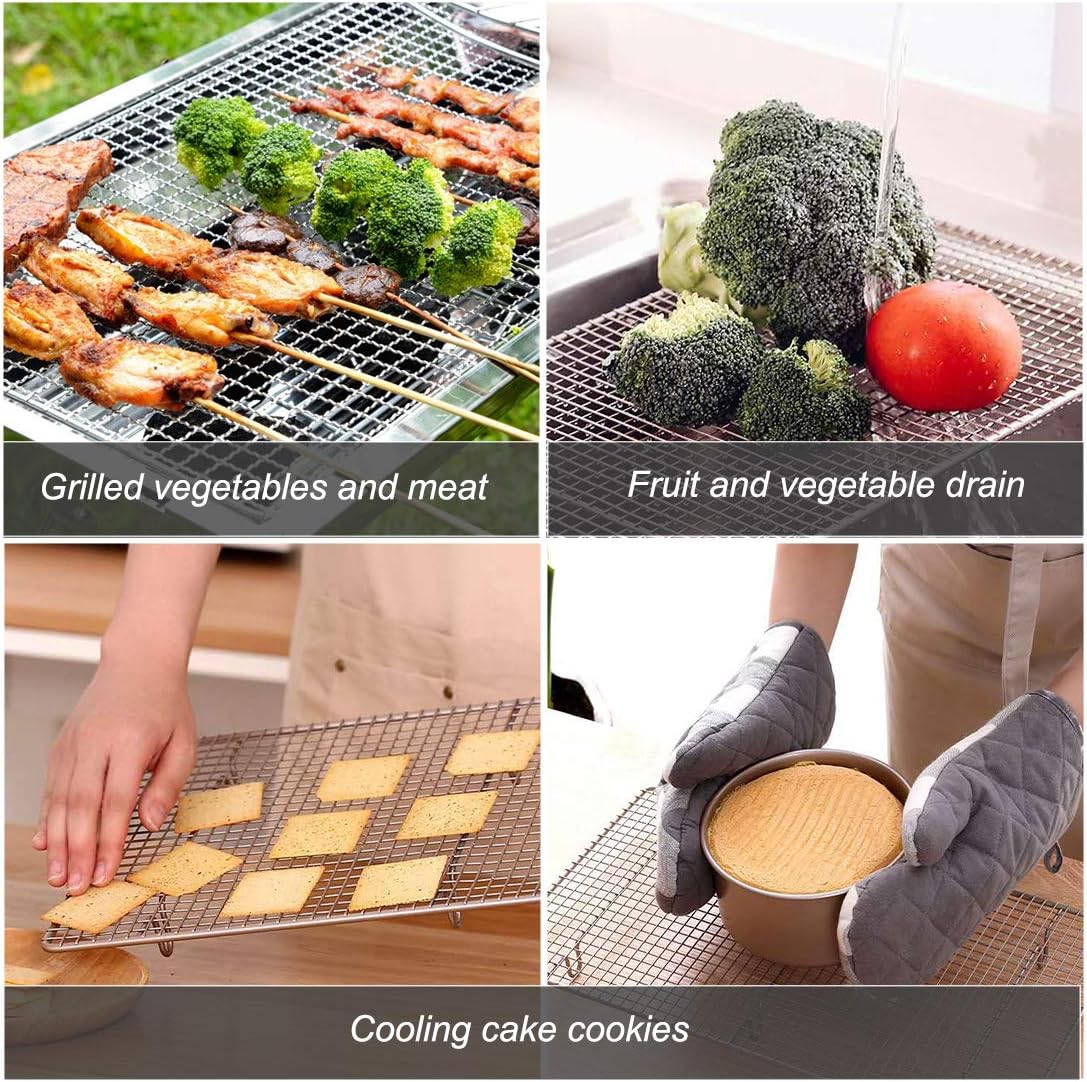 100% Stainless Steel Wire Cooling Rack Heavy Duty Roasting Rack for Baking Cooking Roasting Grilling - HomeSpice