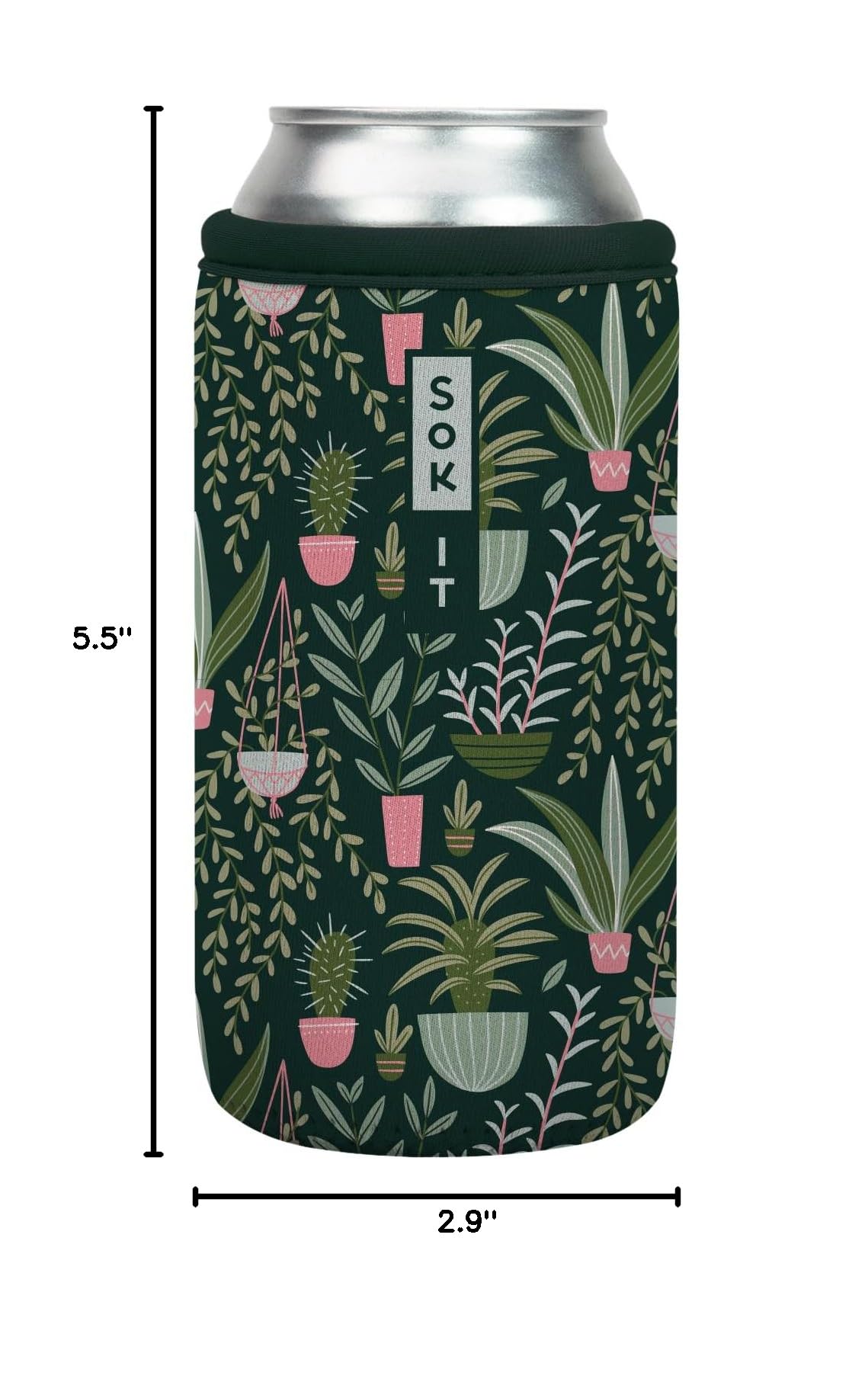 CanSok Sleeve for Beer & Soda Insulated Neoprene Cover (Green Living / 16oz Can Sleeve)