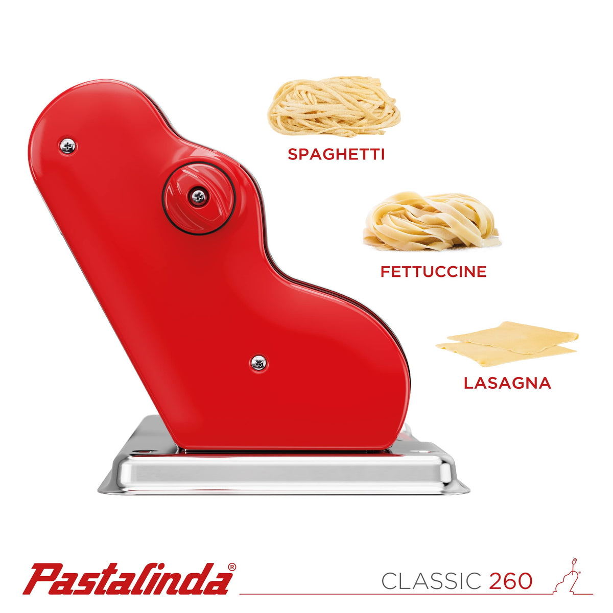 Classic 260 Pasta Maker Machine (Red)