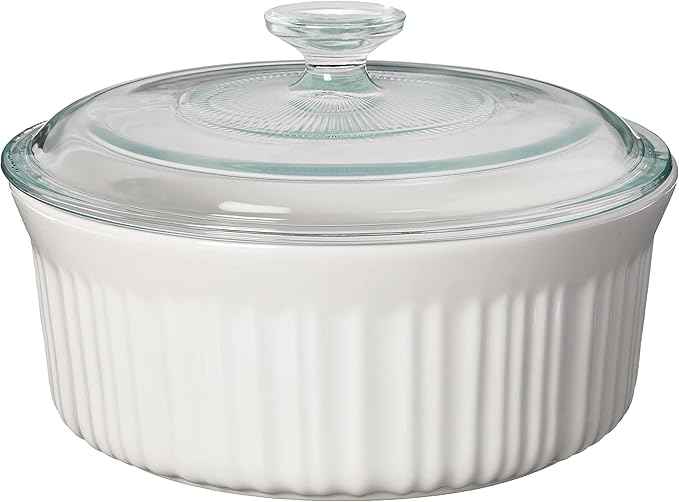 CorningWare French White 7-Pc Ceramic Bakeware Set with Lids Chip and Crack Resistant Stoneware Baking Dish, Microwave, Dishwasher, Oven, Freezer and Fridge Safe