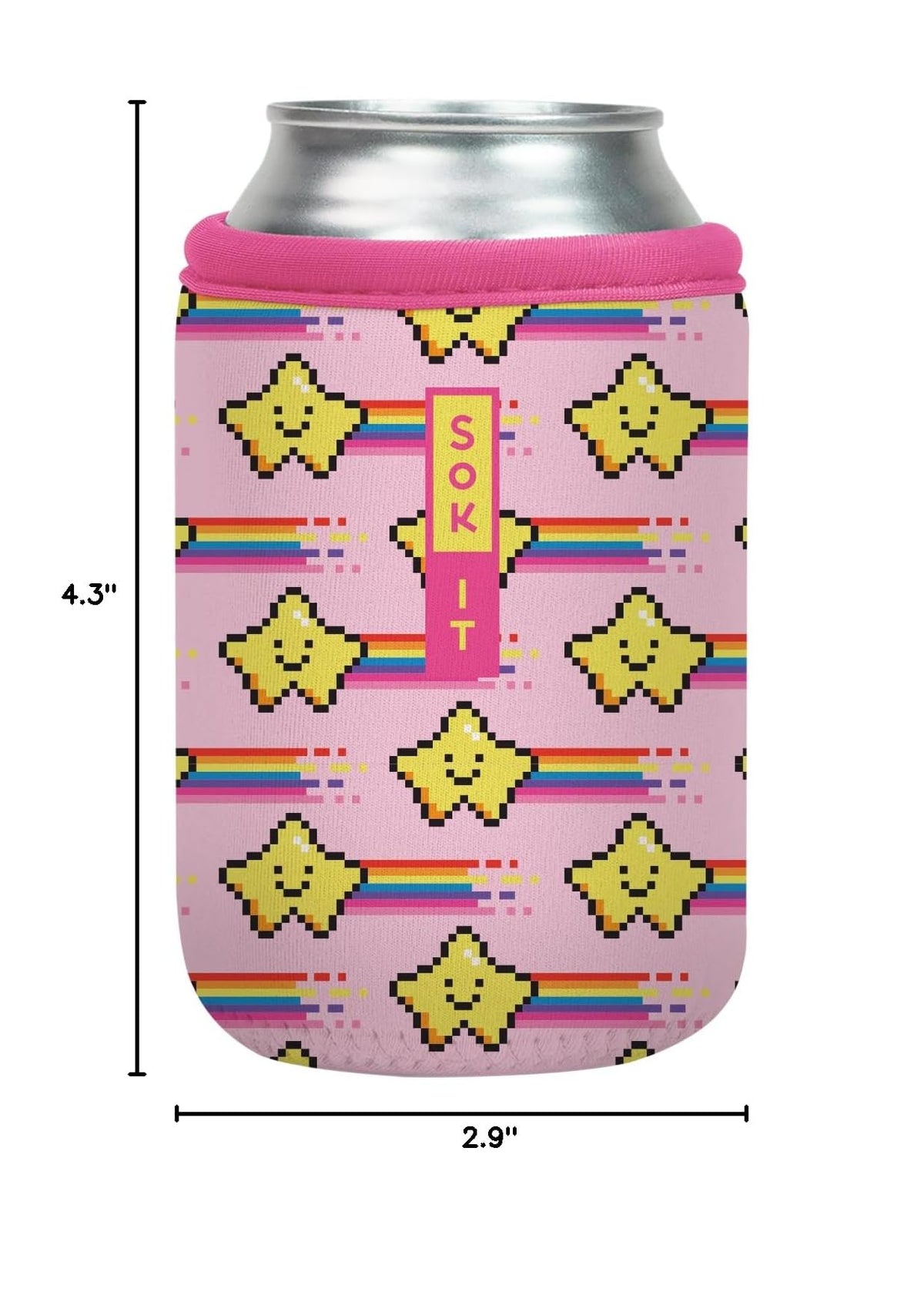 CanSok Sleeve for Beer & Soda Insulated Neoprene Cover (Super Star / 12oz Can Sleeve)