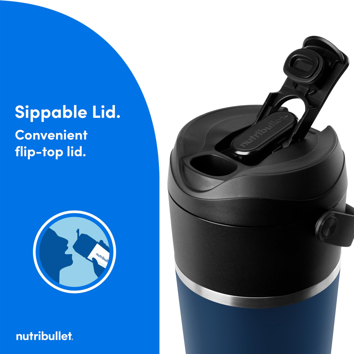 Flip Portable Blender with Insulated Cup (20 oz / Indigo)
