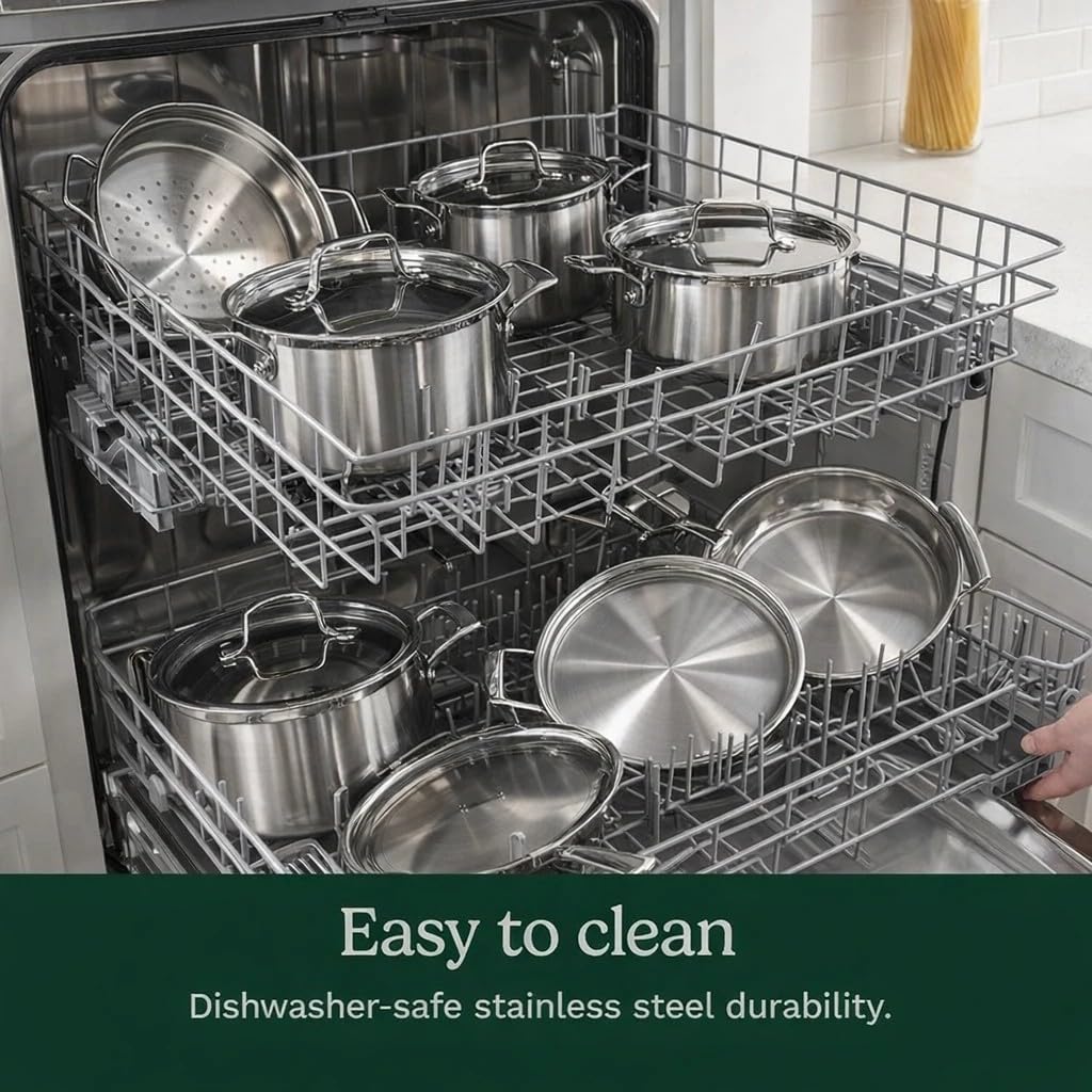 Stainless Steel Pots and Pans Set (12-Piece)