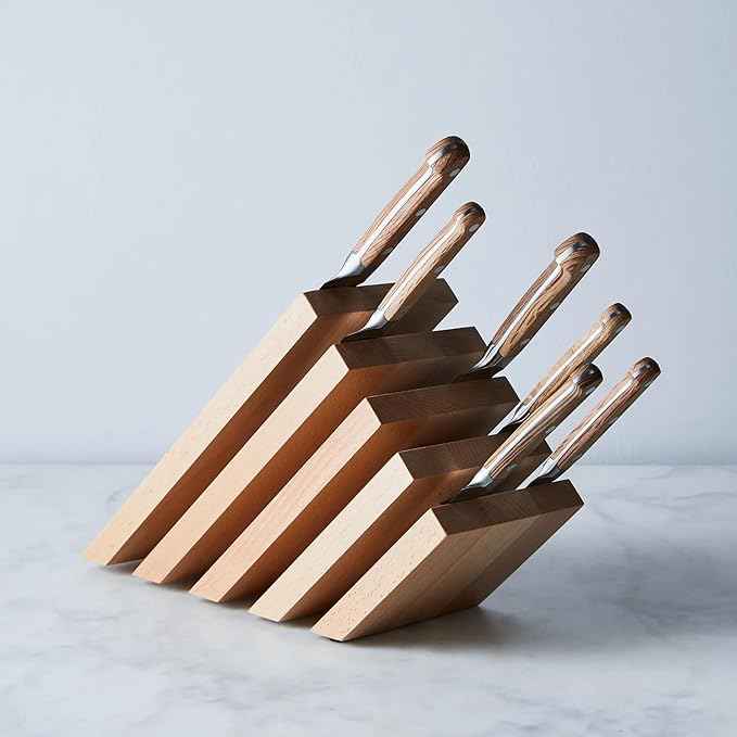 ZWILLING Italian Slanted Magnetic Knife Block - Natural Beechwood