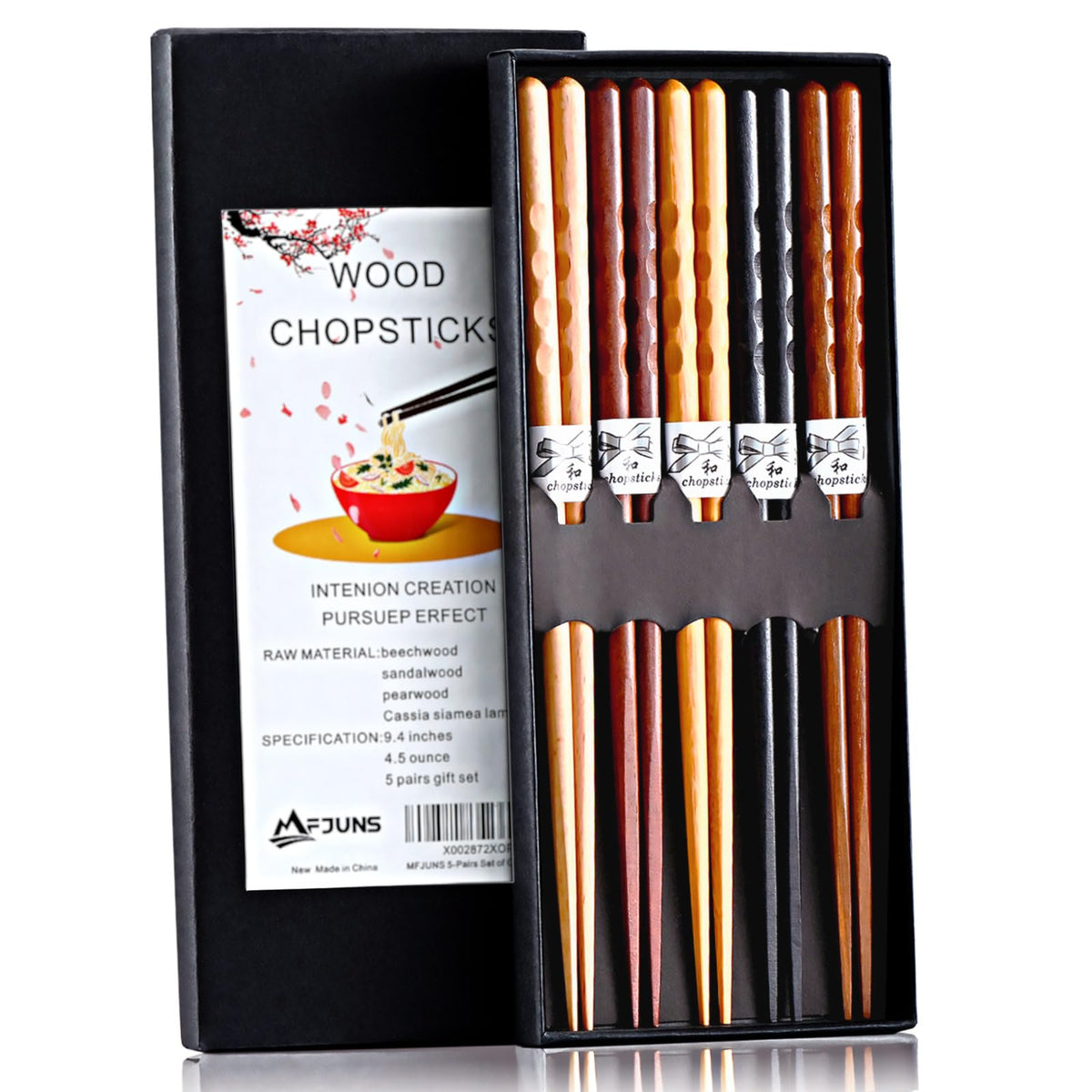8.8 Inch 5 Pairs Japanese Minimalist Reusable Chopsticks