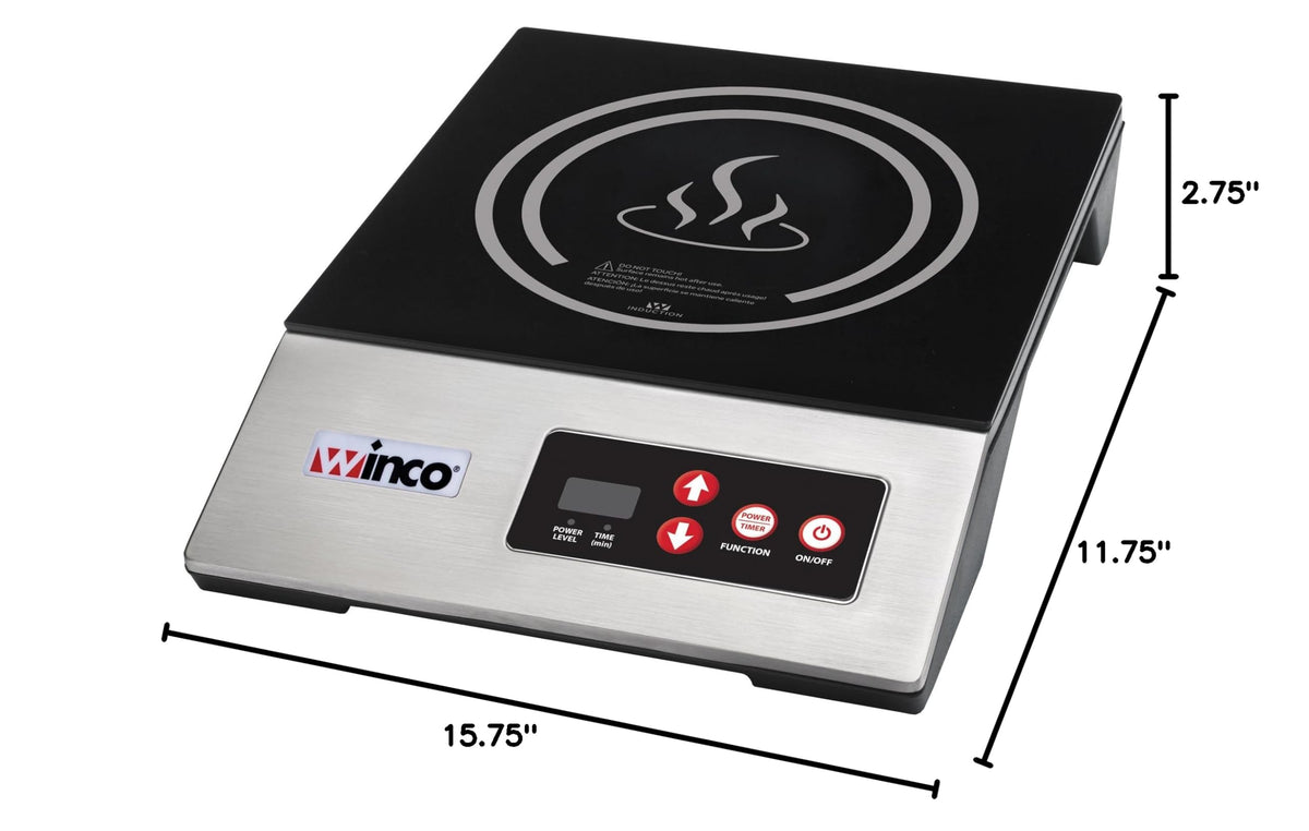 1800W Black Silver Portable Induction Cooktop Burner (1800 W (120V, NEMA 1-15P Plug) / Countertop / Silver/Black)
