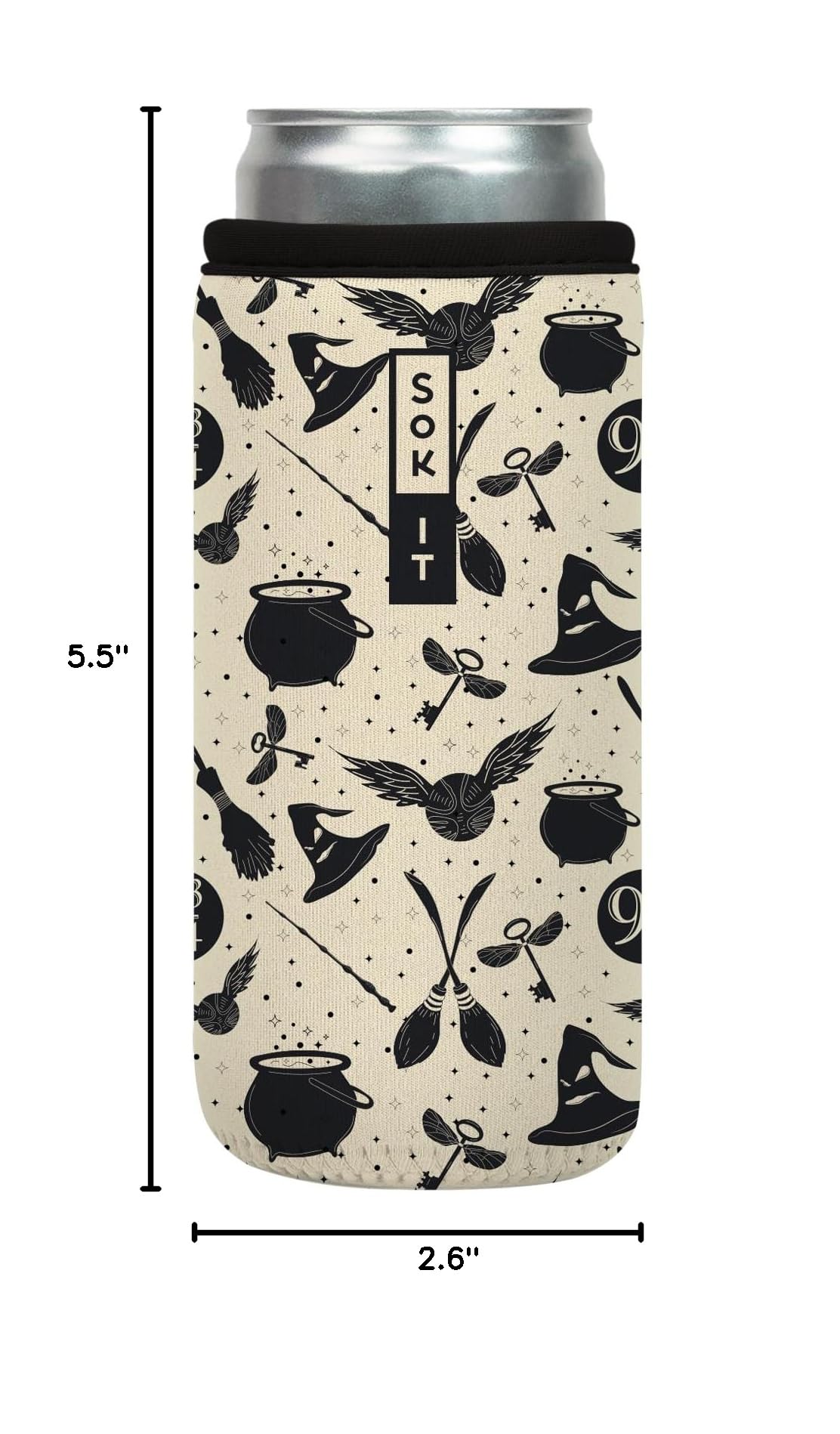 CanSok Sleeve for Beer & Soda Insulated Neoprene Cover (Wizard's Walk / 12oz Slim Can Sleeve)