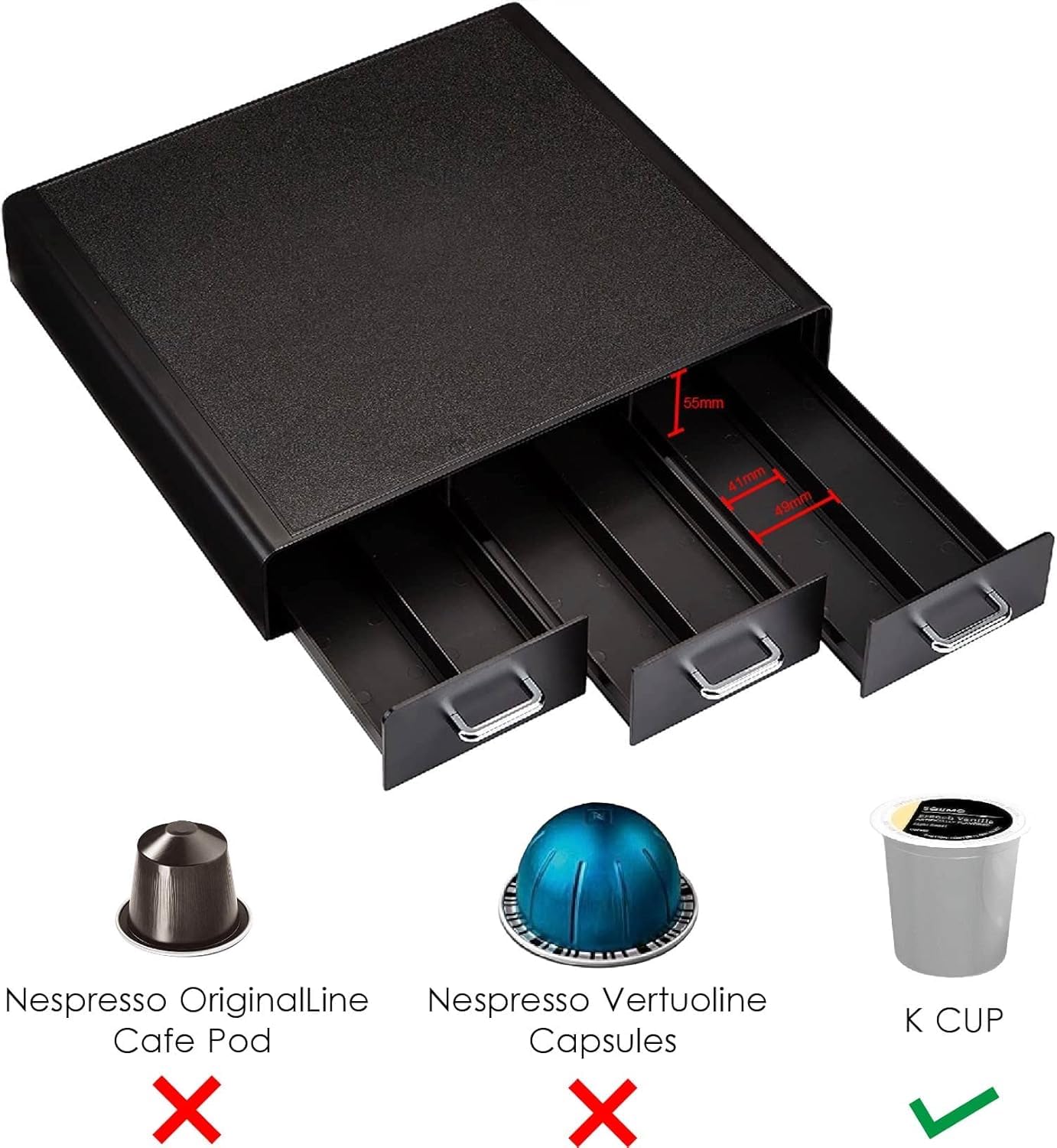K Cup Compatible Coffee Pod Storage Drawer ((Pack of 1))