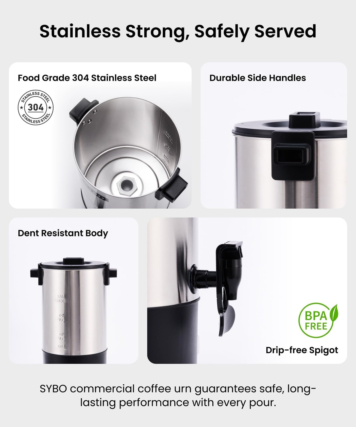 Commercial Grade Stainless Steel Percolate Coffee Maker (6L Metallic)