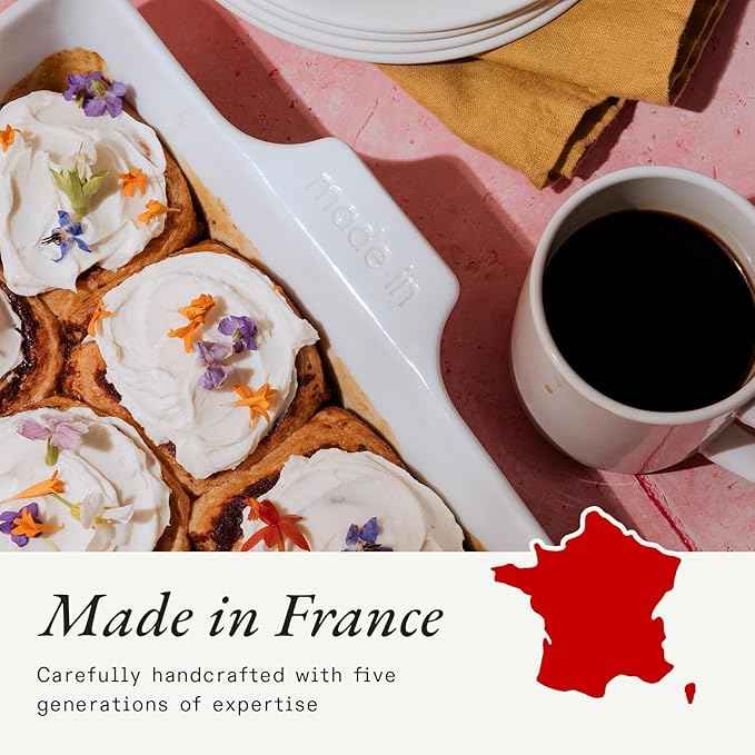 Made In Cookware | Square Baking Dish | White | Hand Crafted Porcelain | Professional Bakeware | Made in France