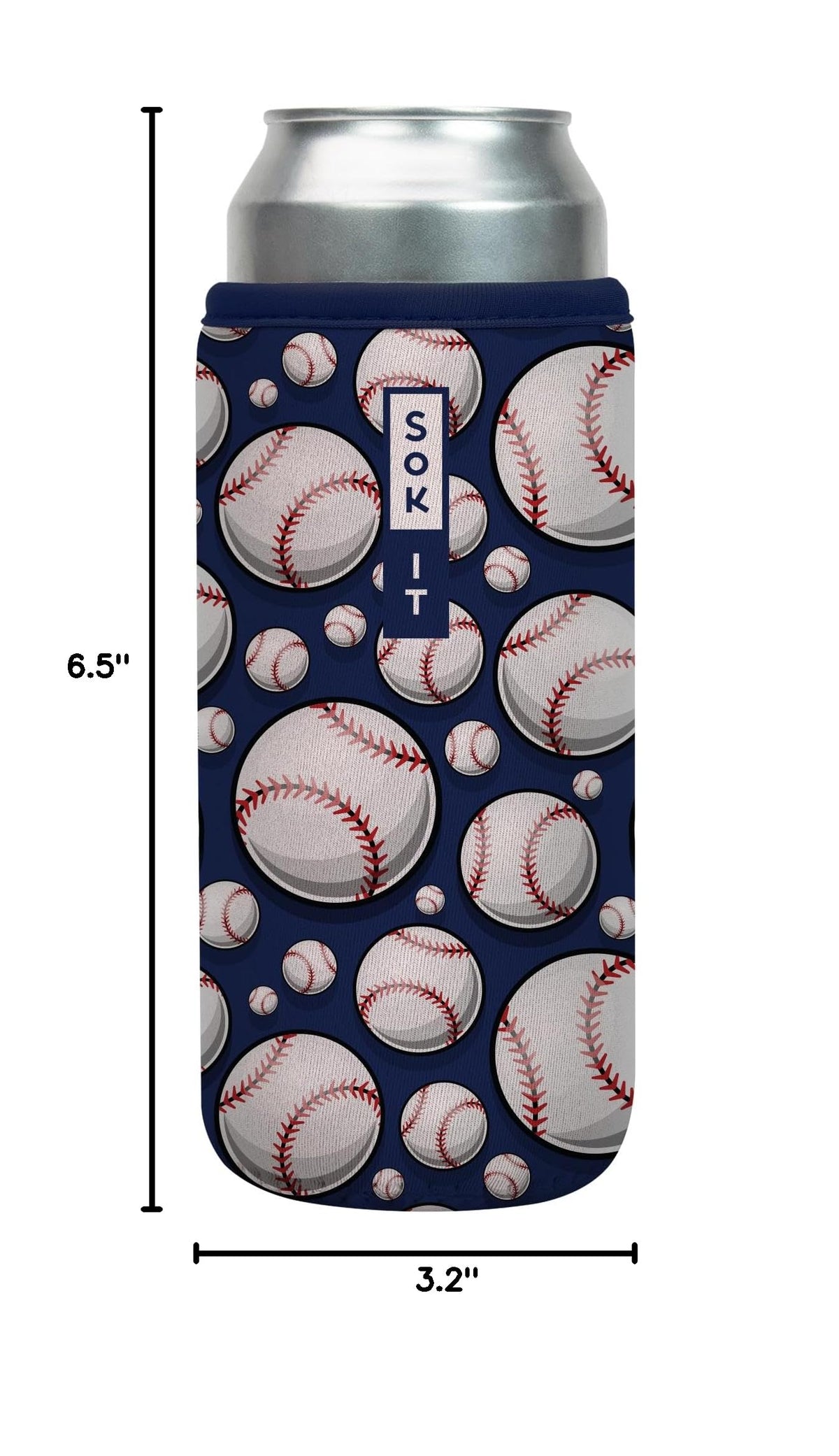 CanSok Sleeve for Beer & Soda Insulated Neoprene Cover (Baseball / 25oz Can Sleeve)