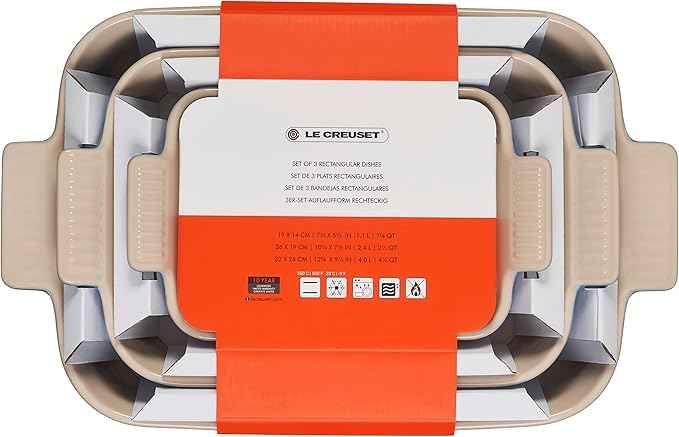 Le Creuset Stoneware Heritage Set 3 Rectangular Dishes, Marseille