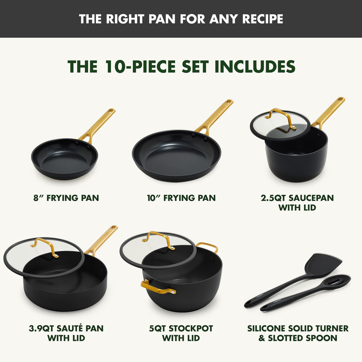 Nonstick Reserve Pro 10 Piece Cookware Set (Black / 10 Piece Cookware Set)