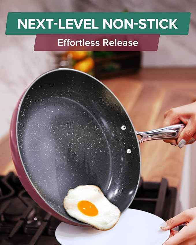 Nuwave Lux 13-Piece Premium Cookware Collection, Healthy G10 Duralon Blue Ceramic Nonstick, Ultra Durable, PFAS-Free, Lightweight & Works on All Cooktops