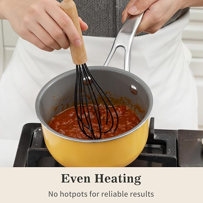 10-Piece Ceramic Nonstick Cookware Set with Lids - PFAS/PTFE/PFOA-Free, Interior & Exterior Ceramic Coating -Easy to Clean- Kitchen Storage-All Stovetop Compatible & Oven-Safe up to 480°F