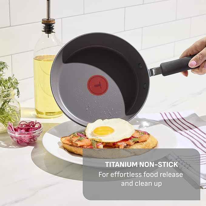 T-Fal Ultimate Hard Anodized Nonstick 13 Piece Cookware Set, Oven Safe Up to 400°F, Pots and Pans Set, Includes Frying Pans, Saucepan, Stockpot, Cooking Utensils, Grey