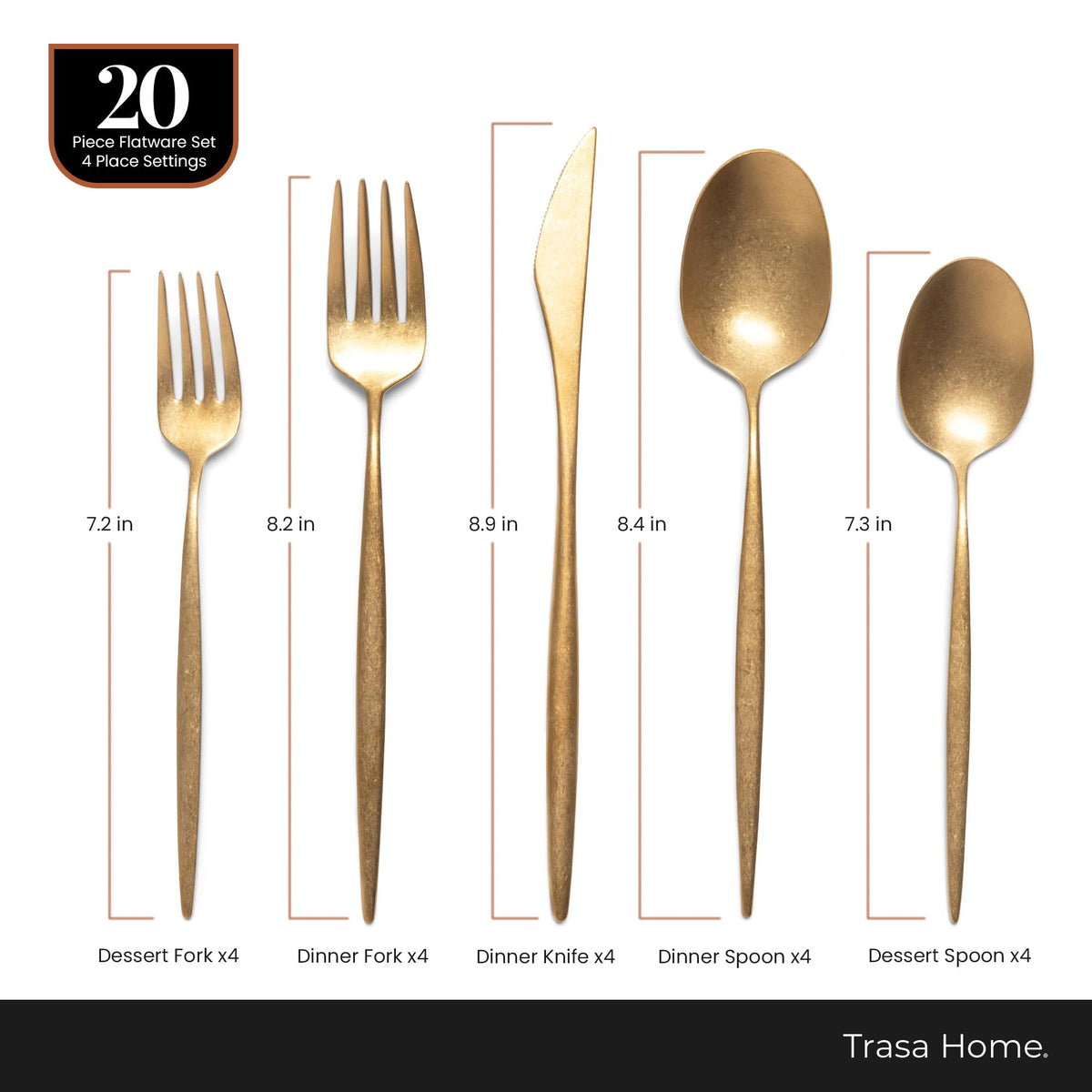 Luxury Vintage Flatware 20 (Vintage Gold)