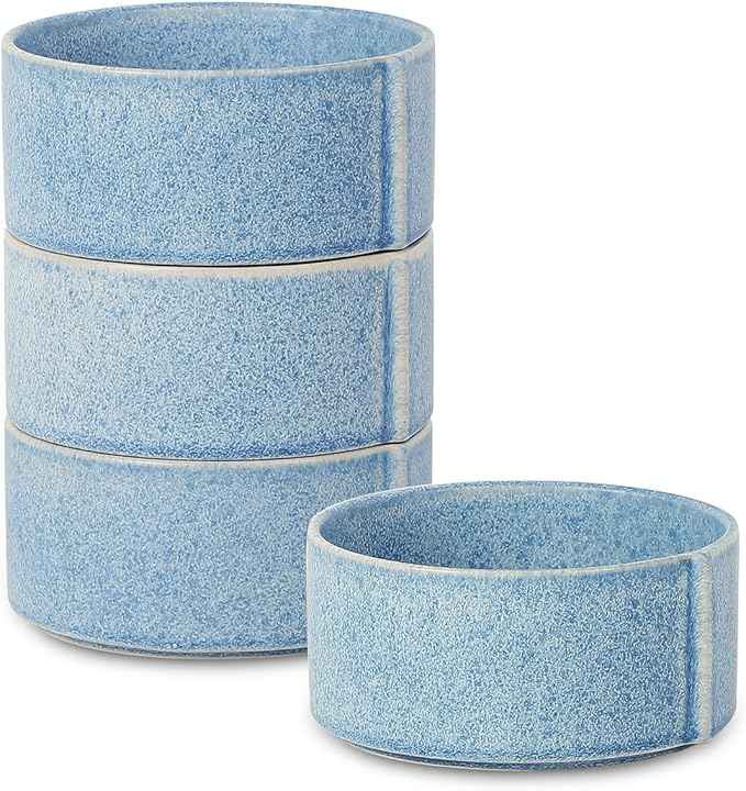 Stone Lain Bao 4-Piece Bowl Set Stoneware, Blue