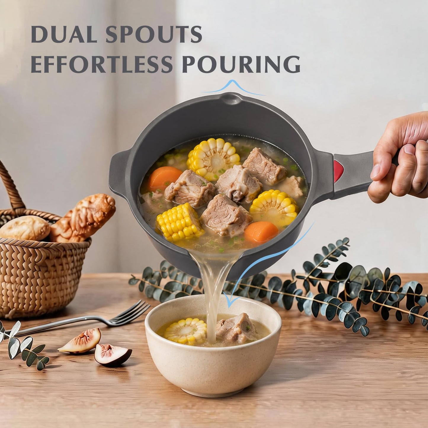 4 Quart Nonstick Stockpot (Gray / 4 Quarts)