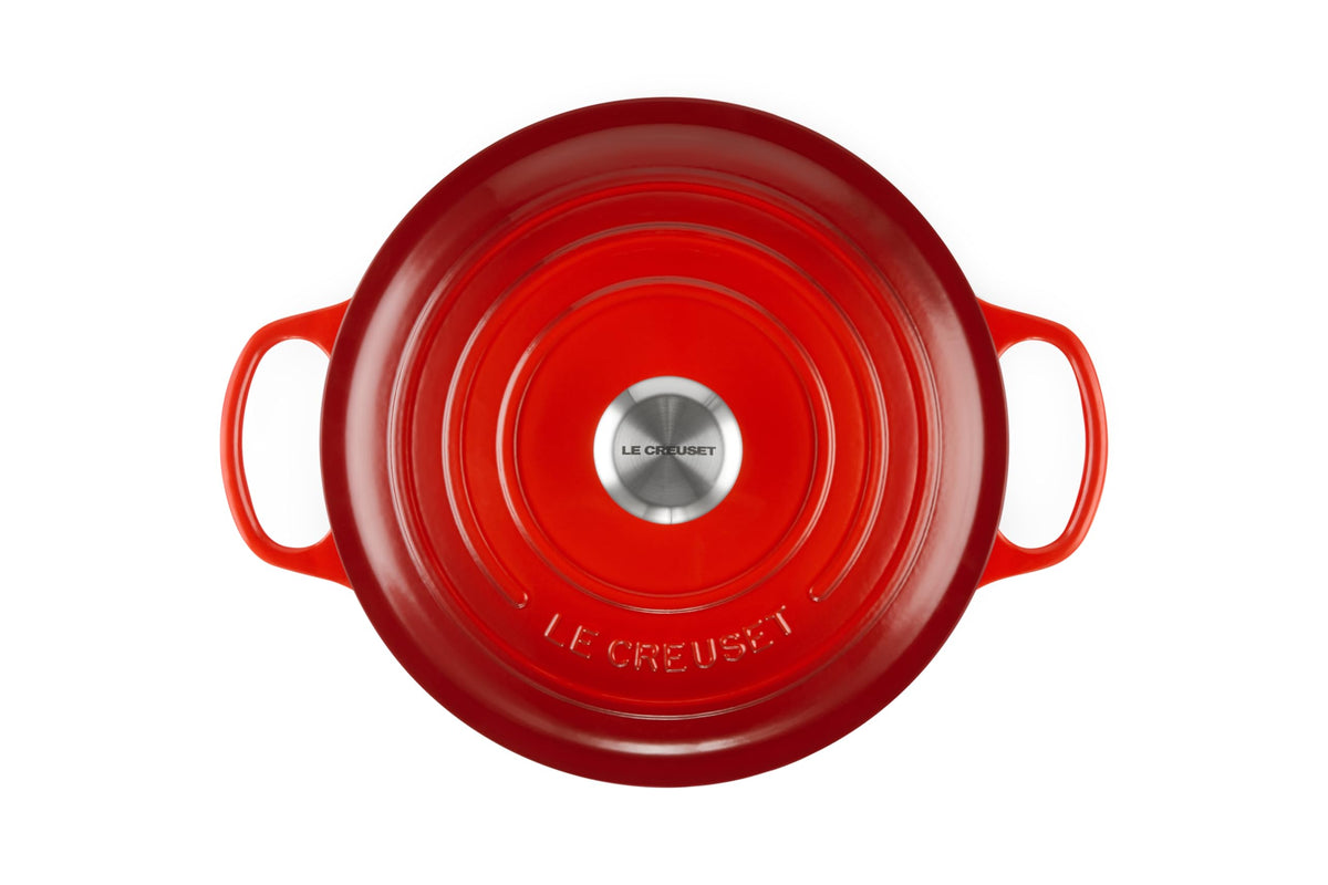 Enameled Cast Iron Round Dutch Oven (Cerise / 5.5 Qt)