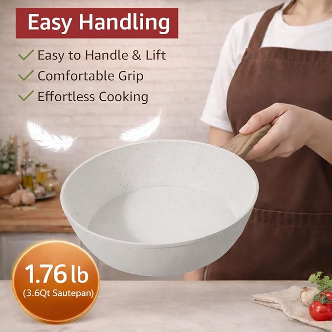 24Pcs Pots and Pans Set Non Stick,Ceramic Cookware Set with Titanium-Reinforced Nonstick Coating,Long-Lasting,PFAS-Free,Induction Compatible,Full Kitchen Set with 3 Stock Pots for Family Cooking