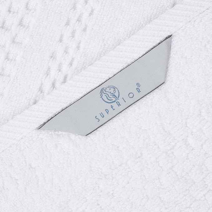 Superior Playa Zero Twist Cotton Medium Weight Towels, for Guest Bath, Bathroom, Shower, Spa, Plush, Quick Dry, Ultra-Soft Towels, Bath Essentials, Waffle Textured, 8 Piece Assorted Towel Set, White