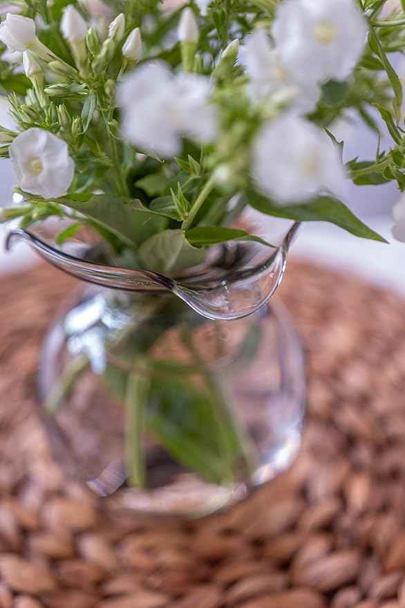Hibiscus Glass Gray Bud Vase