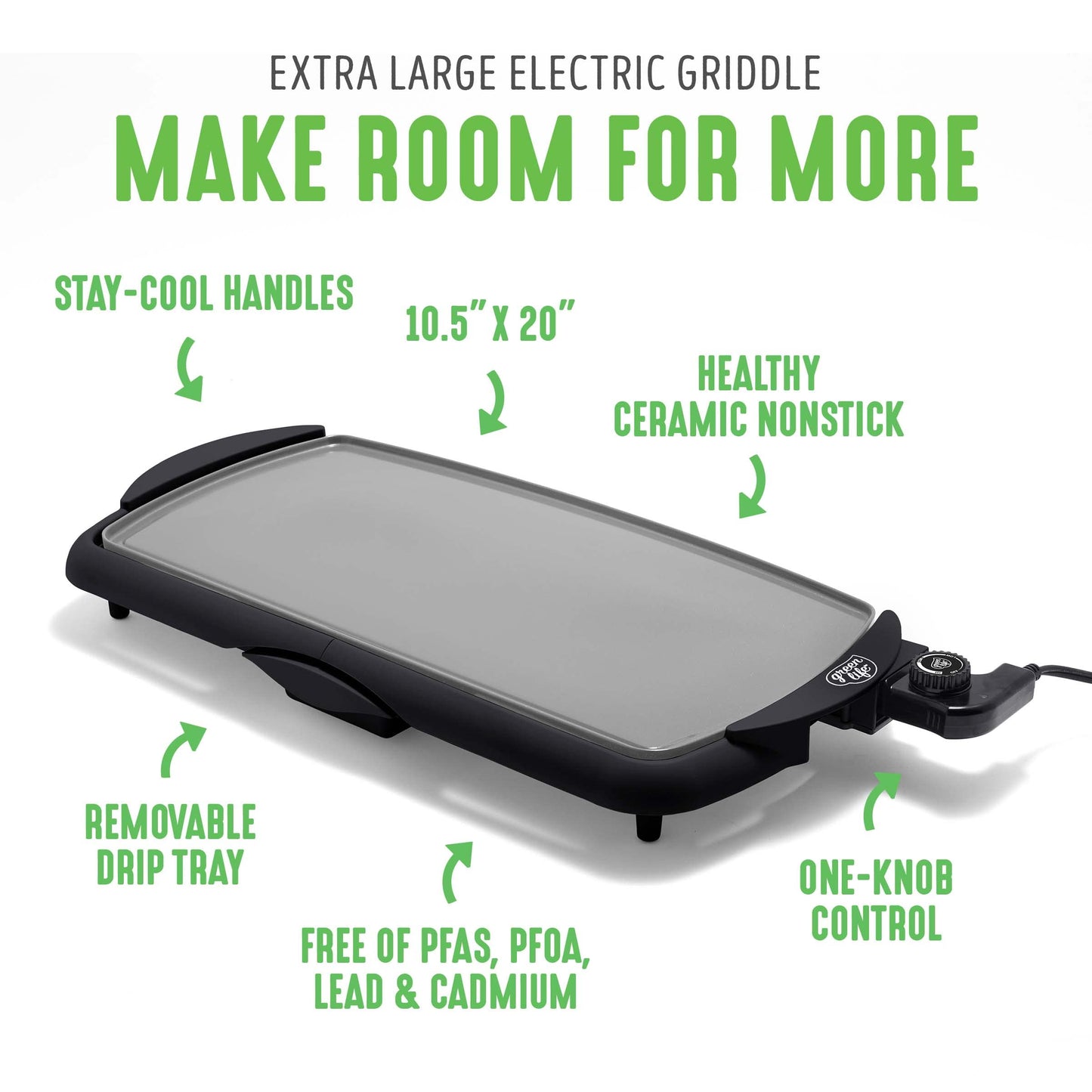 20" Extra Large Electric Griddle (Graphite Black)