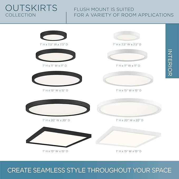 Quoizel Outskirts Round Flush Mount Ceiling Light, 20 Inch White Lustre, Dimmable Integrated LED 2870 Lumens, 27 W, Close to Ceiling Light Fixtures for Hallway, Kitchen, Bedroom or Bathroom