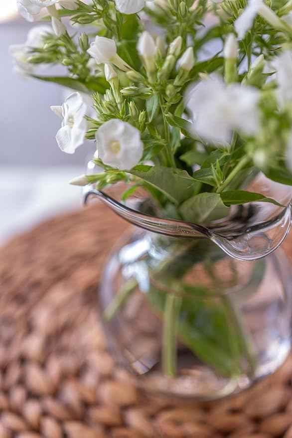 Hibiscus Glass Gray Bud Vase