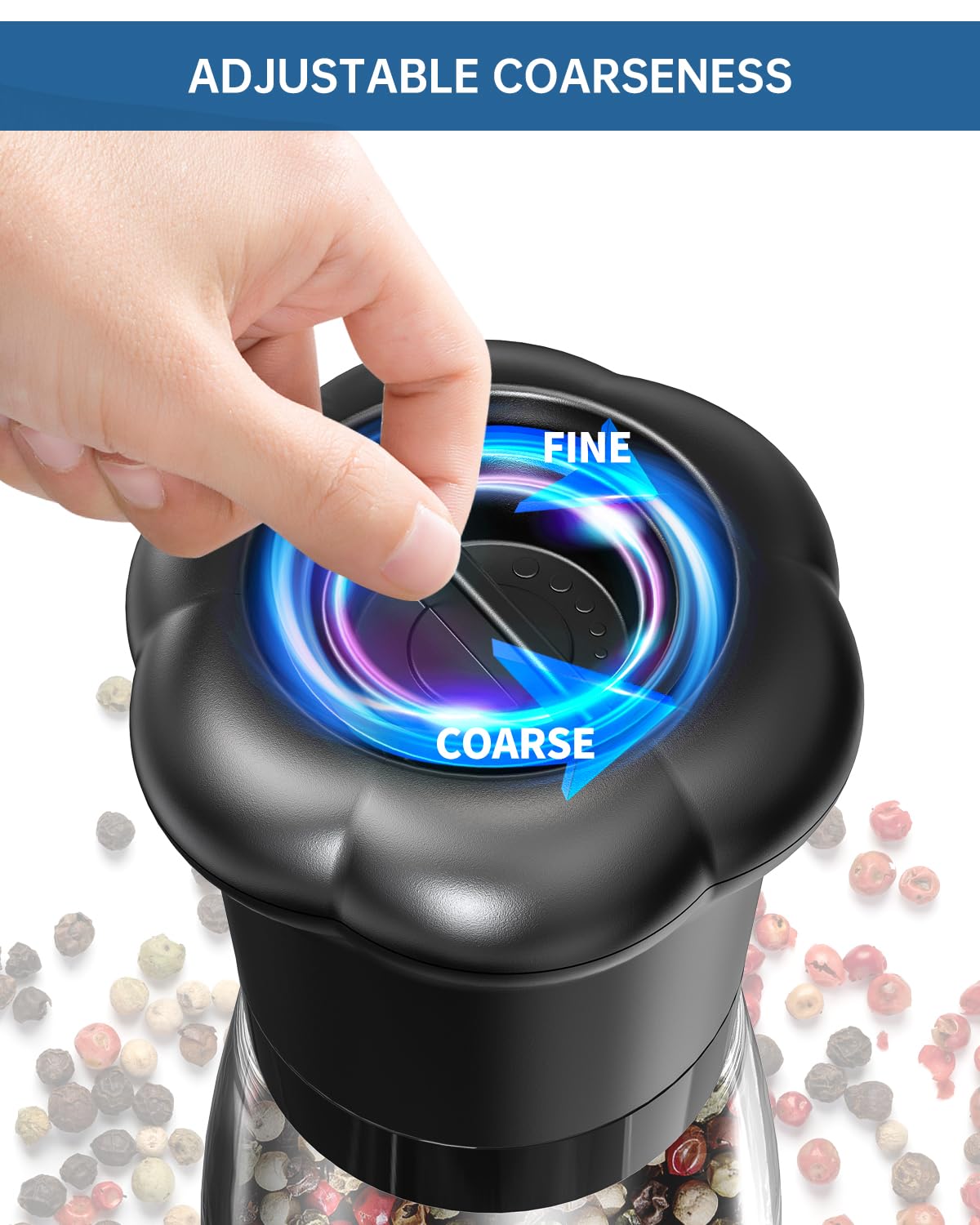 Manual Pepper Grinder (Tall - Black)