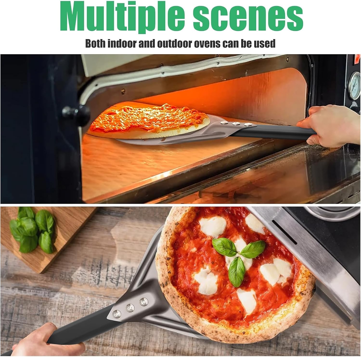 Pizza Turning Peel 6 Inch Round Aluminum Perforated Pizza Peel Turner with Metal Handle Pizza Paddle for Homemade Pizza Oven Accessories - HomeSpice