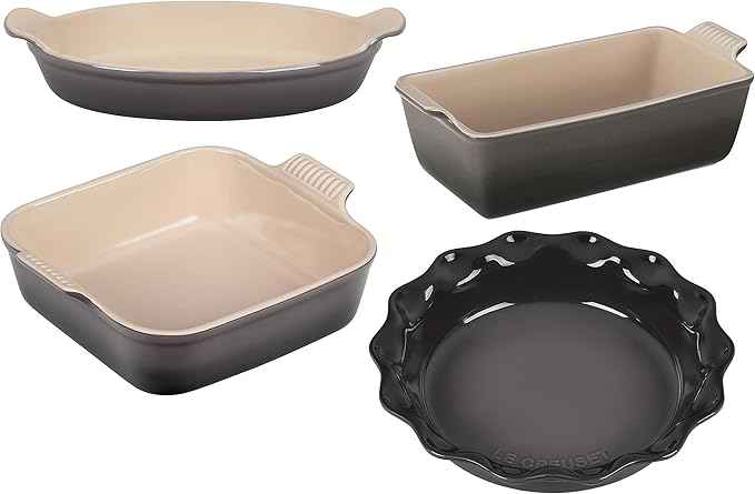 Le Creuset Stoneware 4 PC Heritage Bakeware Set, Oyster