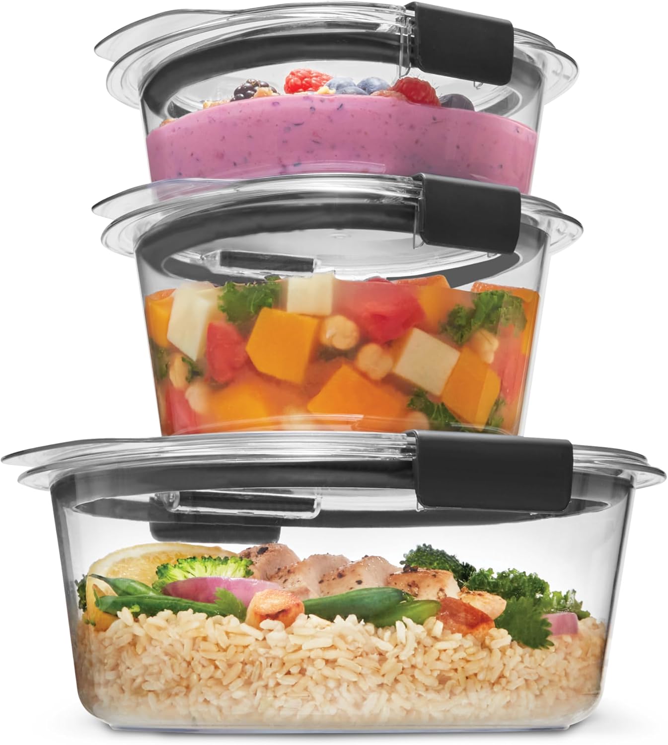 Rubbermaid Brilliance® Round Leak Proof Food Storage Containers, 6 Piece Set
