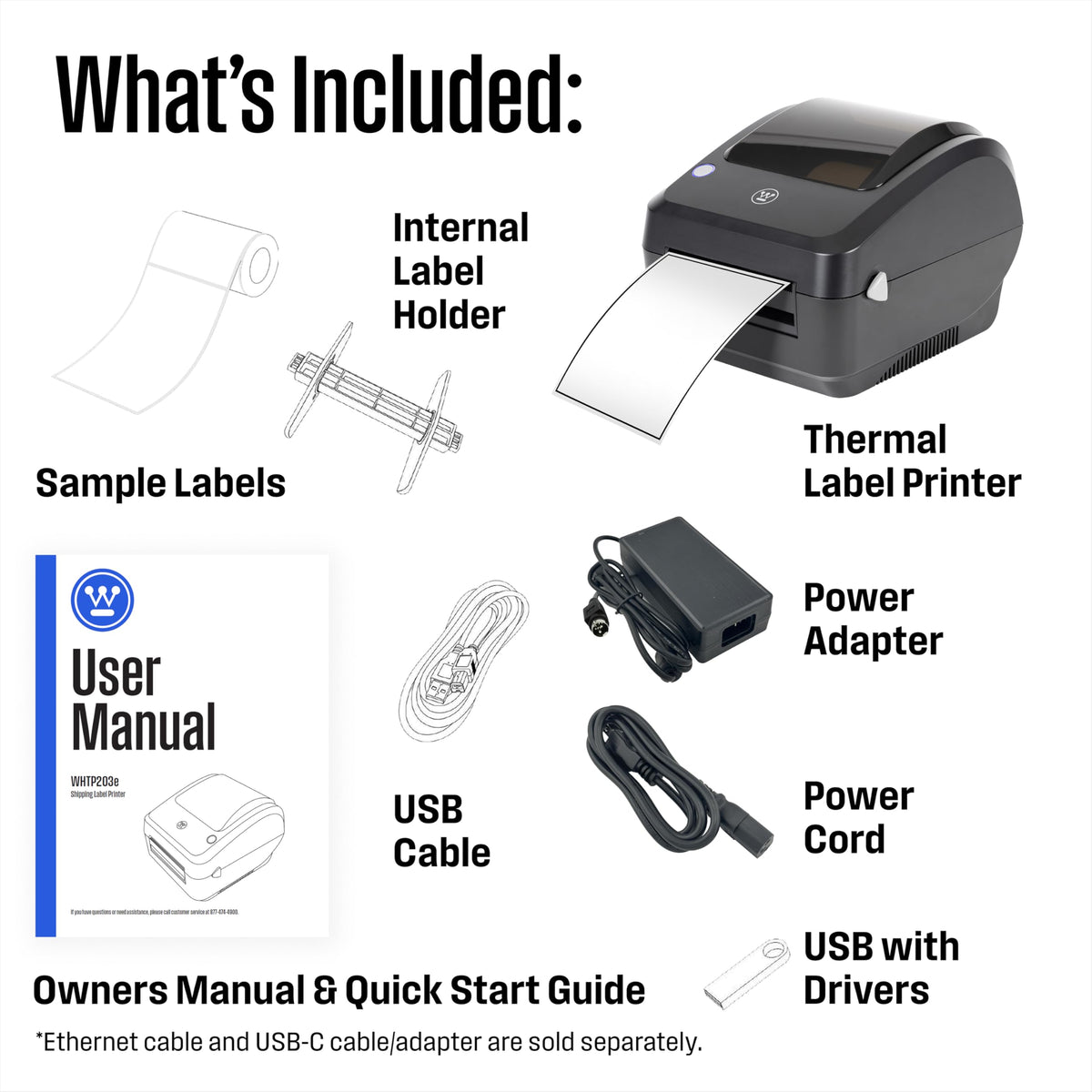 Thermal Shipping Label Printer USB