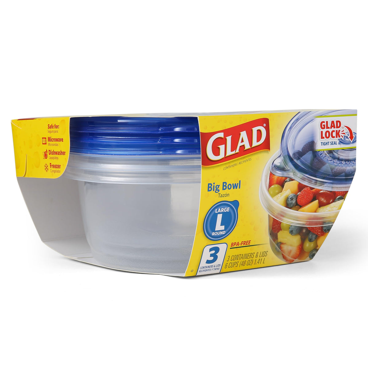 GladWare Big Bowl Food Storage Containers (Round / 3 Count (Pack of 6))