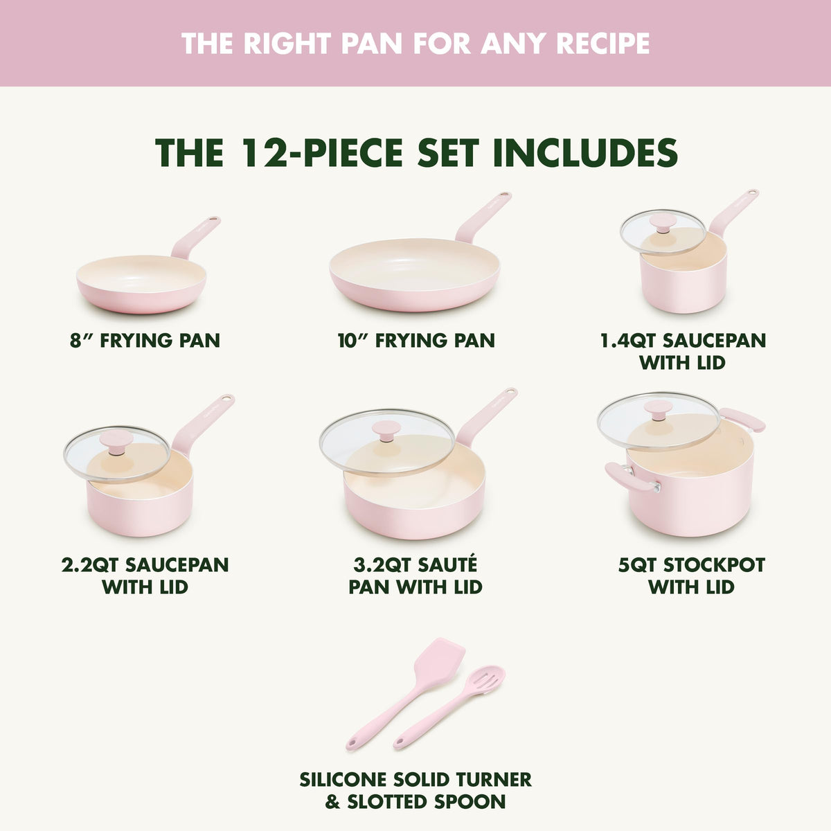 Rio Advanced 12 Piece Cookware Set (12 Piece Cookware Set / Pink)