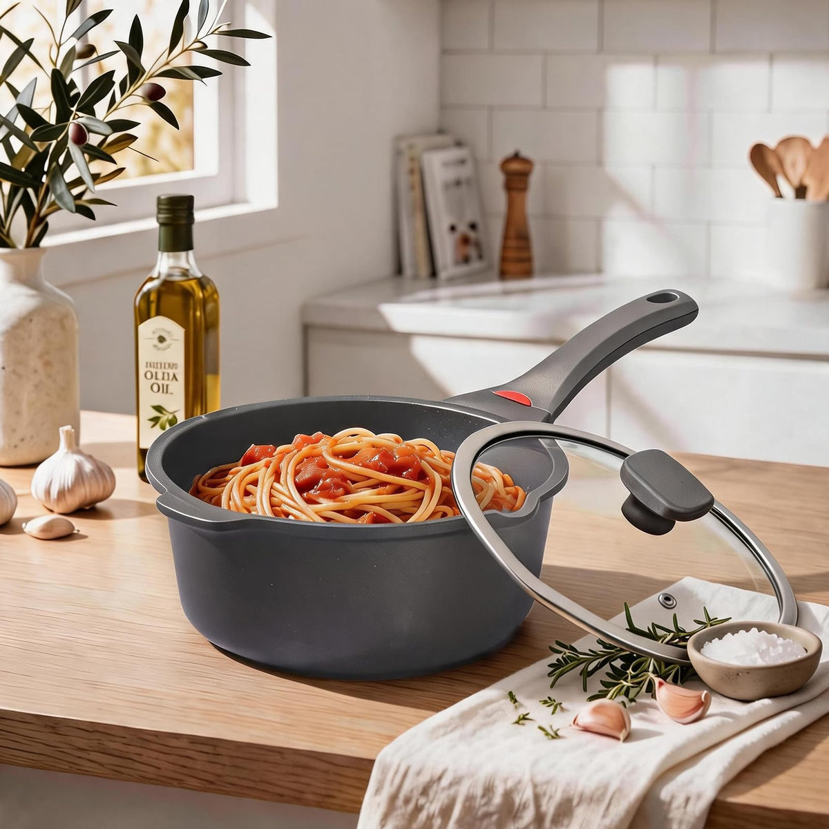 4 Quart Nonstick Stockpot (Gray / 4 Quarts)