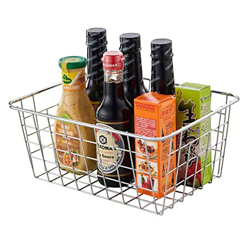 Wire Kitchen Storage Basket 4 Packs (Chrome)