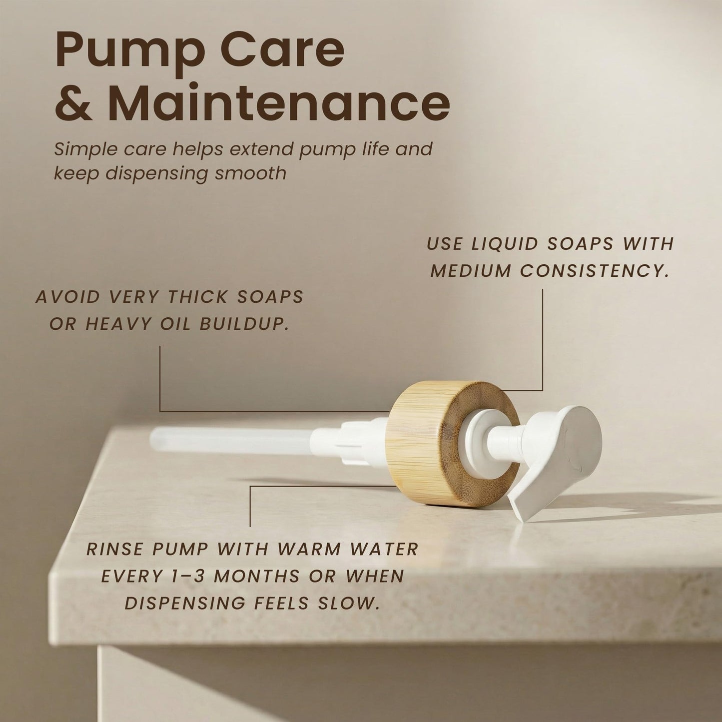 Soap Dispenser Set (White Bottles White Bamboo Pumps)