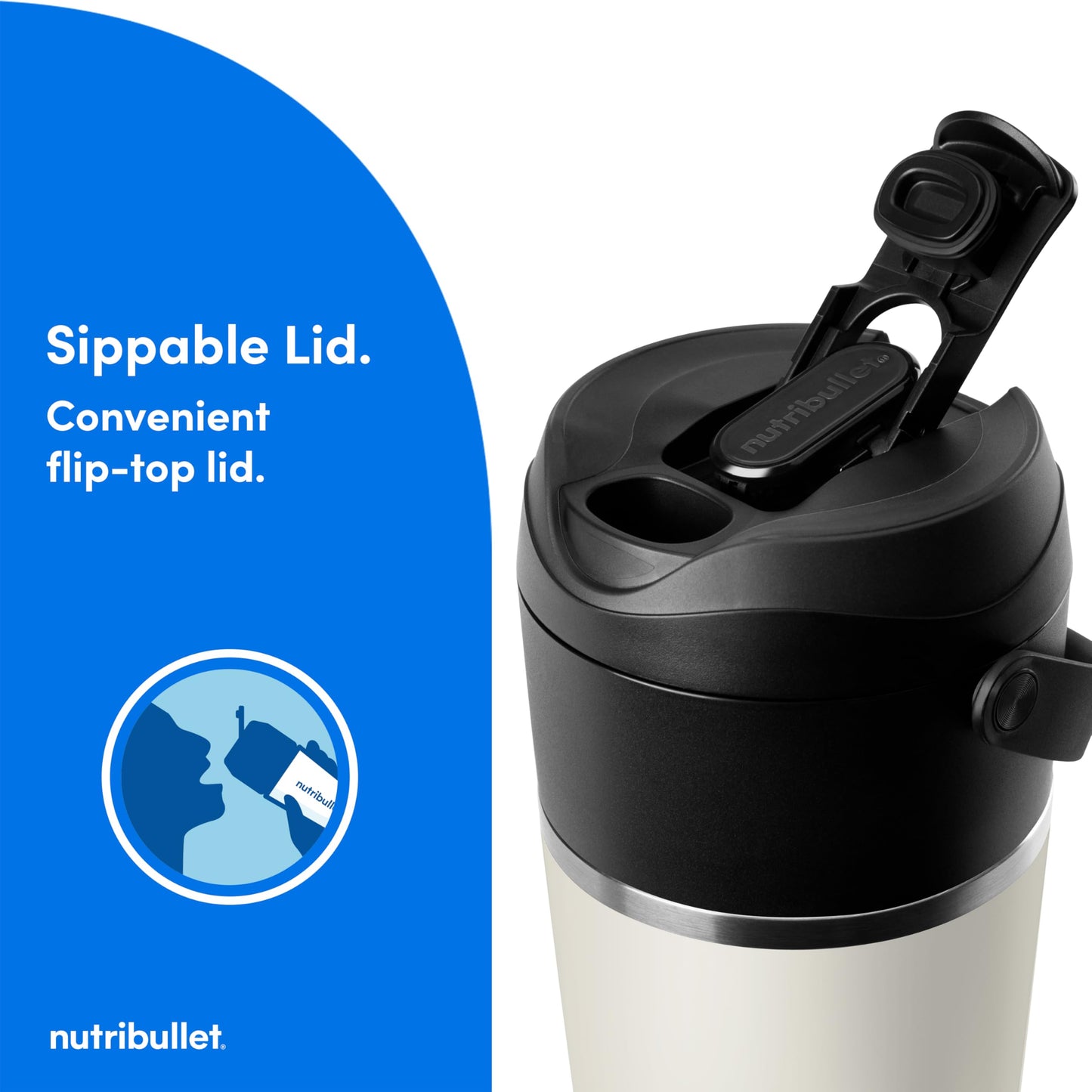 Flip Portable Blender with Insulated Cup (20 oz / Linen)