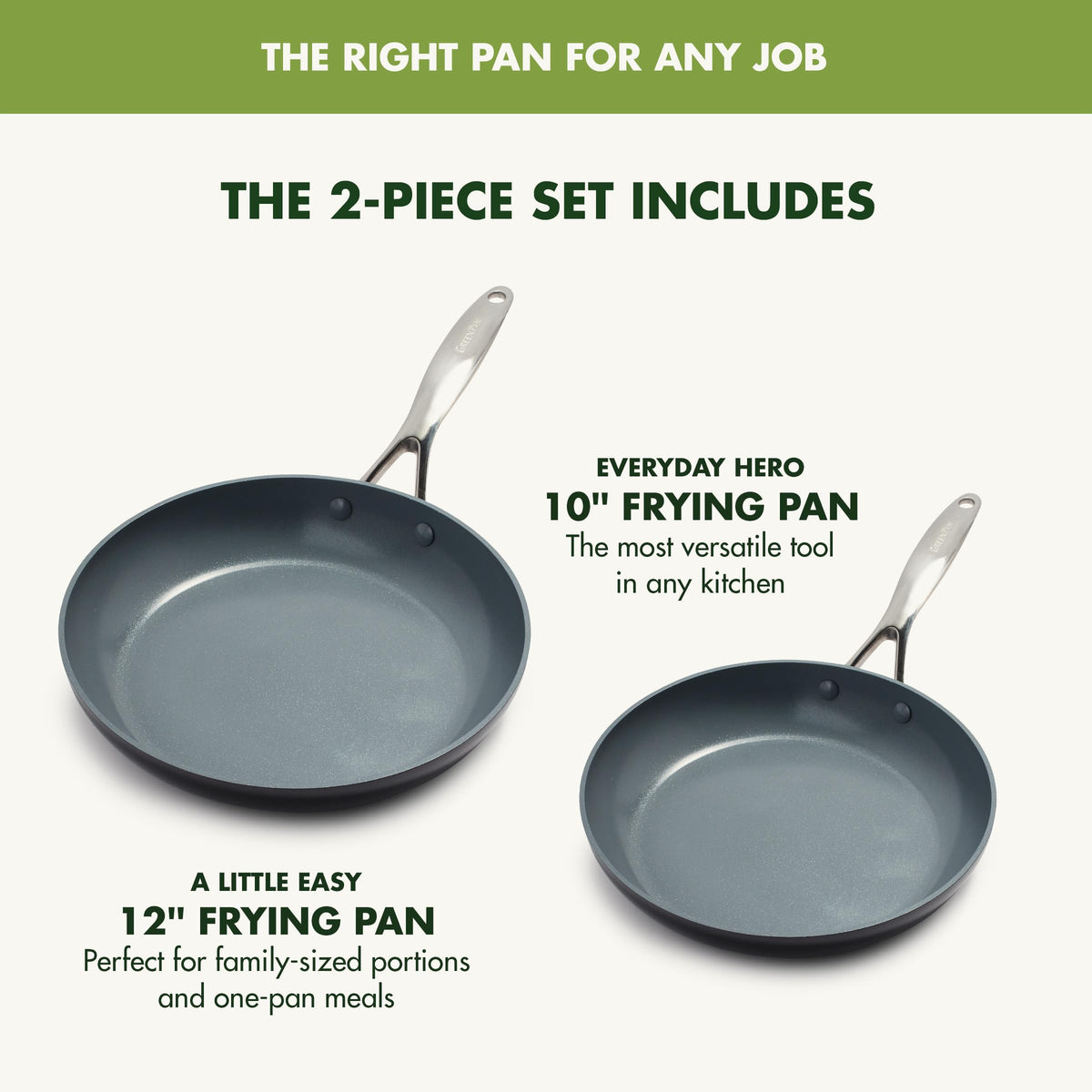 Valencia Pro 2 Piece (10" & 12" Frying Pan Skillet Set / Gray)