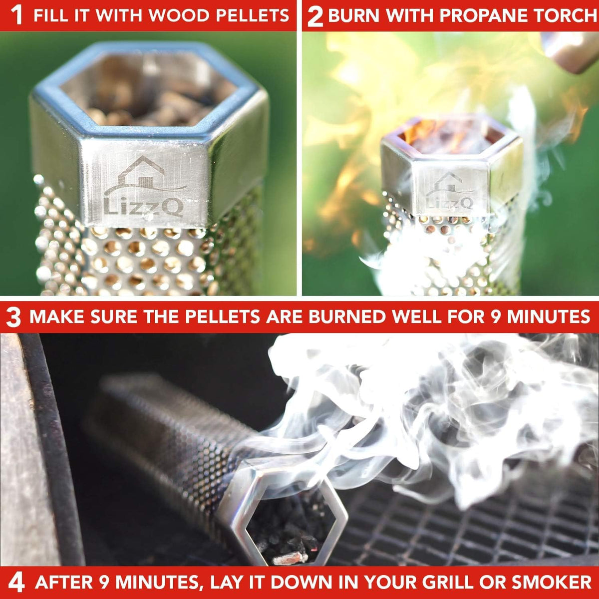 Premium Pellet Smoker Tube 12" (Set of 2 Smoker Tubes)