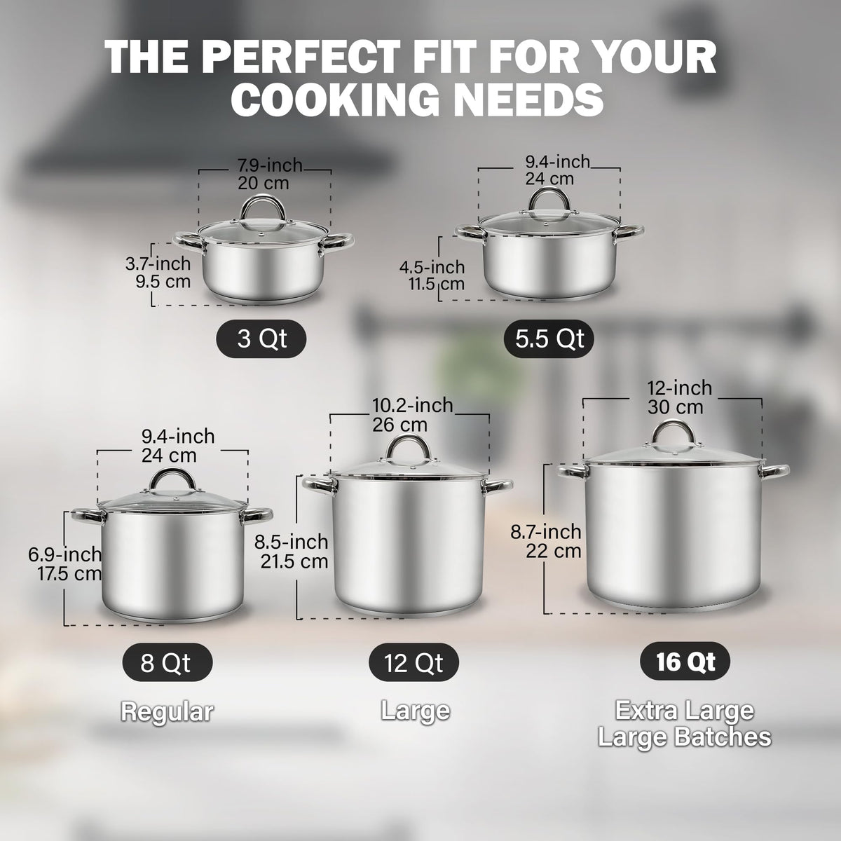 Basics 8 Quart Stainless Steel Stock Pot with Lid (8 Quarts / Silver)