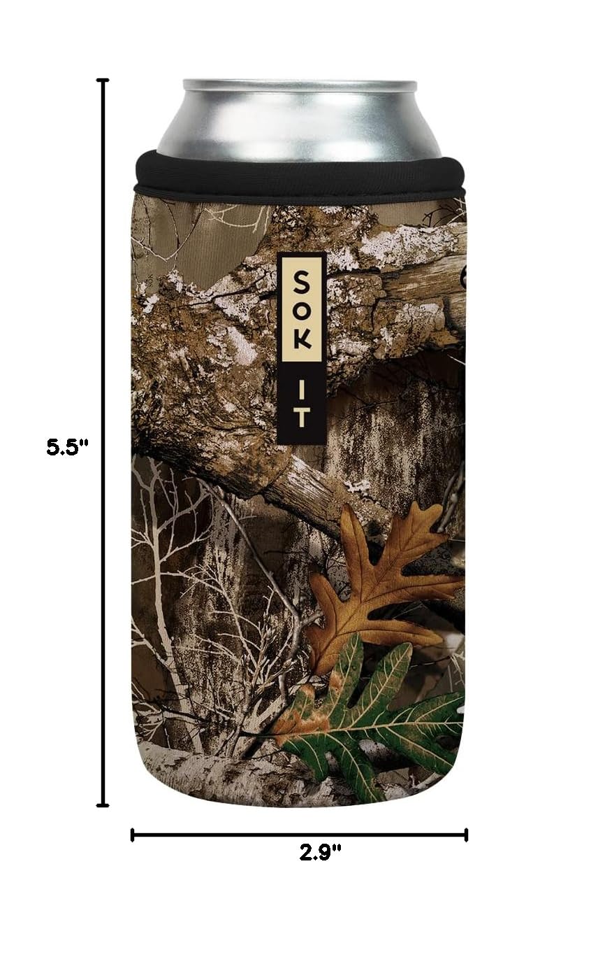 CanSok Sleeve for Beer & Soda Insulated Neoprene Cover (RealTree Edge Camouflage / 16oz Can Sleeve)