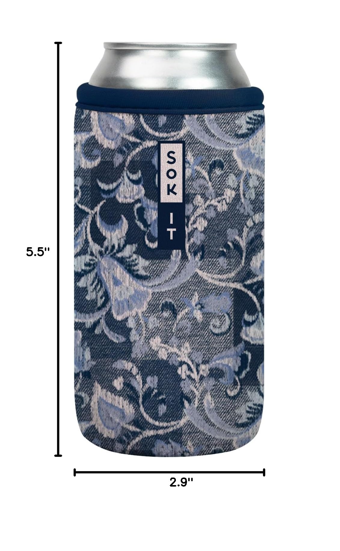 CanSok Sleeve for Beer & Soda Insulated Neoprene Cover (Paisley Patchwork / 16oz Can Sleeve)