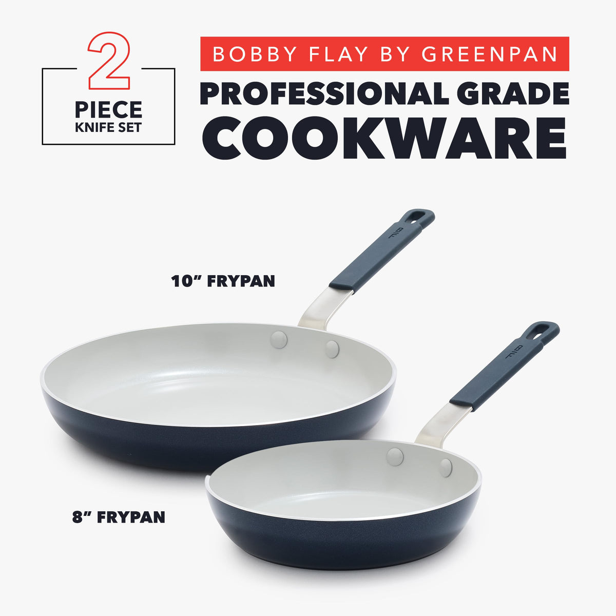 x Bobby Flay 2 Piece (8" and 10" Frying Pan Skillet Set / Oxford Blue)
