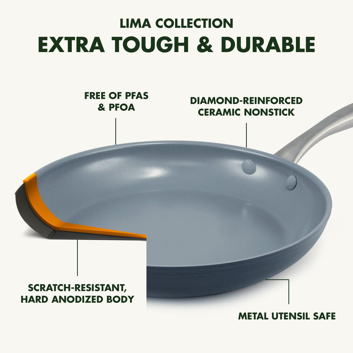 Lima Hard Anodized 8" Frying Pan Skillet Nonstick (8" Frying Pan Skillet)