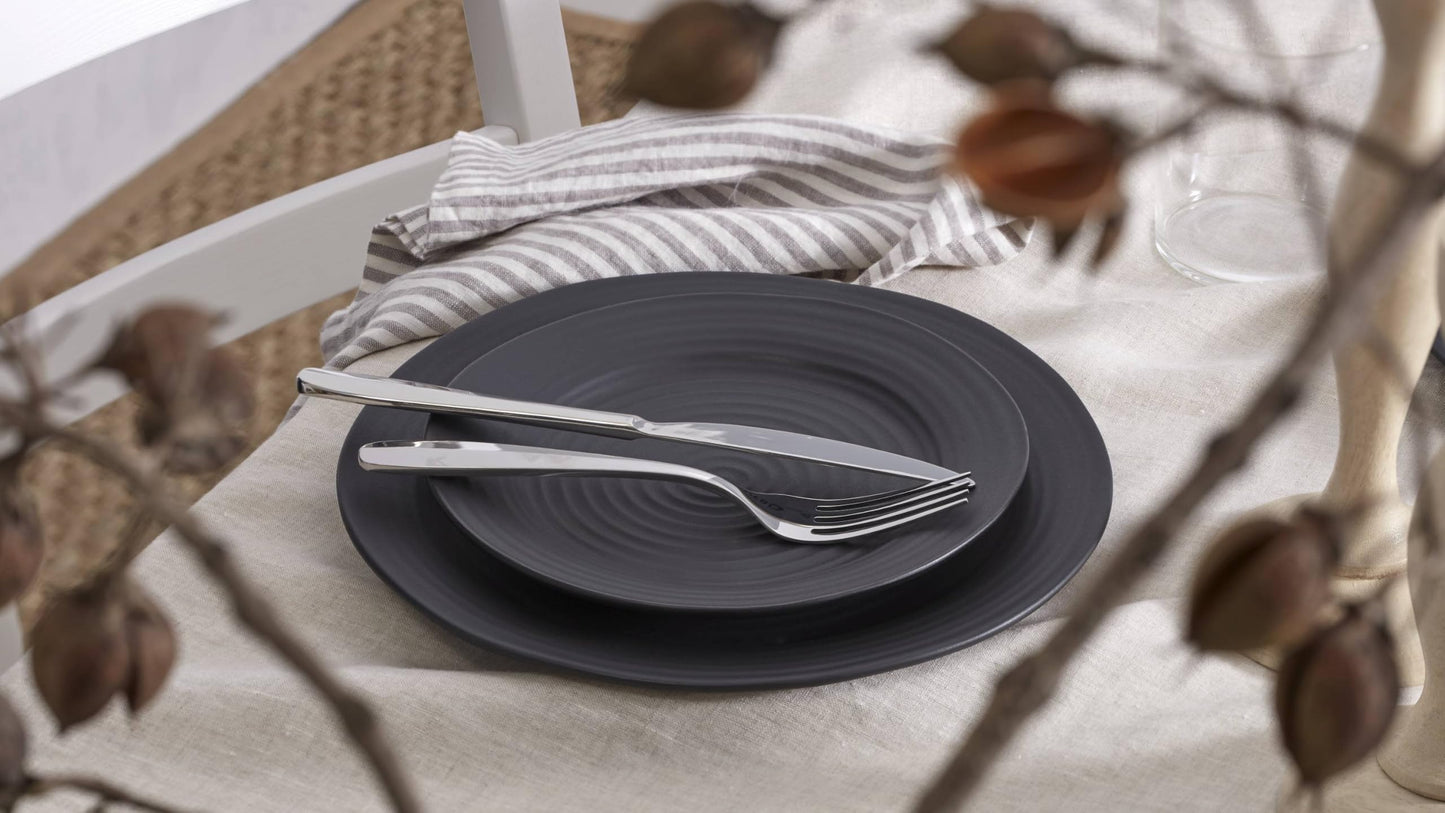 Black Ridge Piece Dinnerware Set (Black / 12-Piece Dinnerware Set)