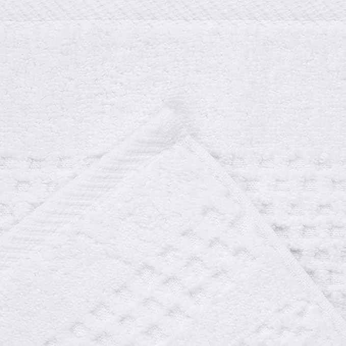 Superior Playa Zero Twist Cotton Medium Weight Towels, for Guest Bath, Bathroom, Shower, Spa, Plush, Quick Dry, Ultra-Soft Towels, Bath Essentials, Waffle Textured, 8 Piece Assorted Towel Set, White